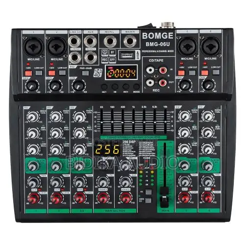 BOMGE Professional DJ Audio Mixer, Channel 6 - 1