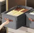 Foldable Closet Organizer Box with Clear Lid - Large Grey - 3