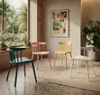Plastic Armless Outdoor Dining Chairs (Brown) - 5