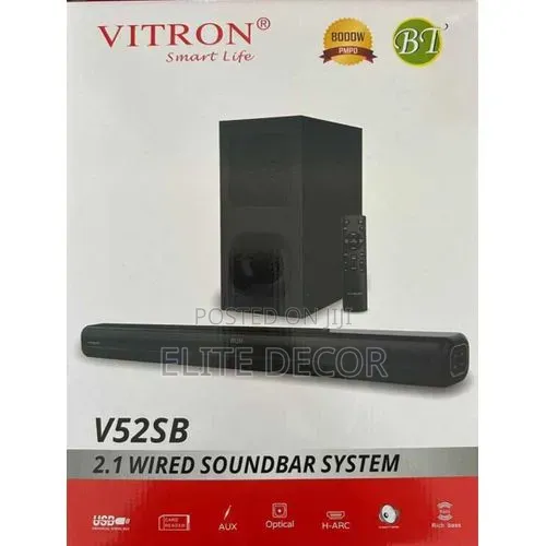 Vitron V52SB 2.1 Soundbar na Subwoofer - Remote ya Bluetooth - 1