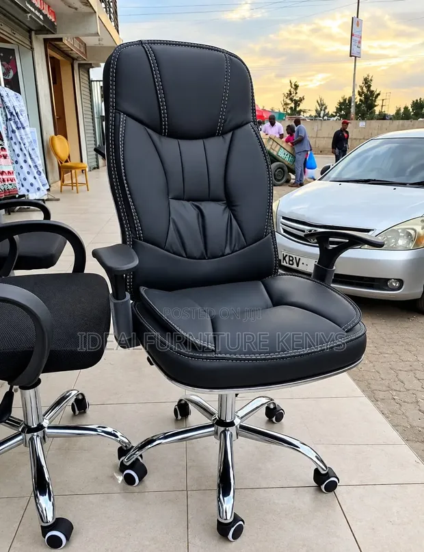 Black Leather Chair - 1