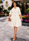 Light Blue Elegant Curve Dress - 2