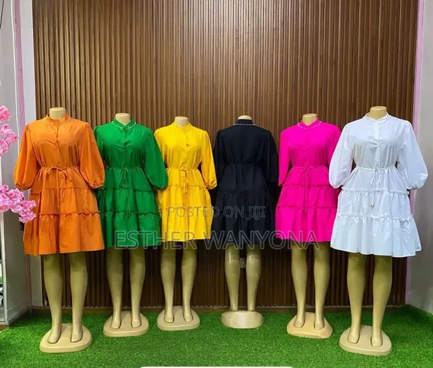 Long Sleeve Tiered Ruffle Mini Dress with Pearl Mock Neck - 1