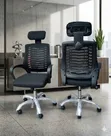 Kiti cha Ofisi chenye Headrest cha Ergonomic - Nyeusi - 2