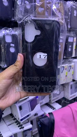 Black Faux-Leather Case for iPhone 17 Series