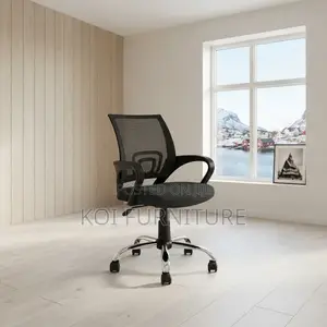 Viti Vipya vya Ofisi Nyeusi vya Karani (Mid Backrest)