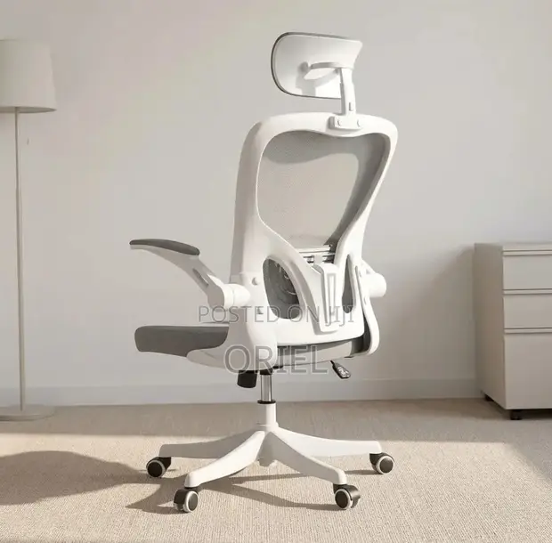 High Back Gray Swivel Office Chair - 1