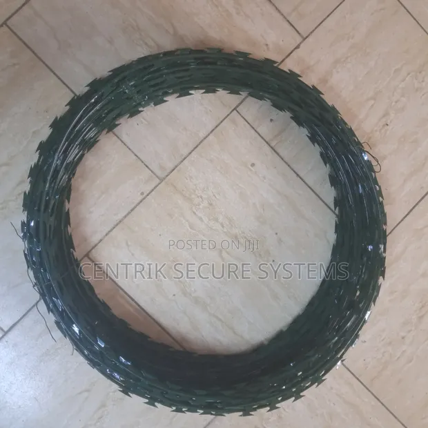 Green Galvanised Razor Wire - Rust Free - 1