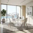 Eames Style Dining Set Nyeupe ya Mviringo - 2
