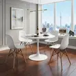 Eames Style Dining Set Nyeupe ya Mviringo - 5