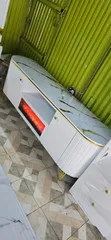 6ft Oval TV Stand na Kuni na Marumaru Safi - 2