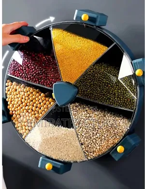 6 Grid Rotating Cereal Dispenser with Transparent Window