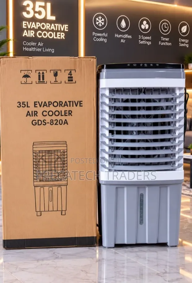 35L Portable Air Cooler - Vitufe 3 vya Kasi, Timer - 1