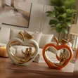 Ceramic Apple Decor Crafts - White & Orange - 2