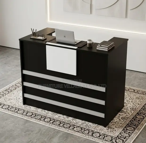 1.2m Wooden Modern Reception Desk - 1