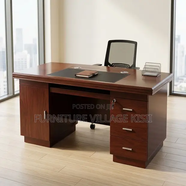1.2m Mahogany Executive Office Desk - 1