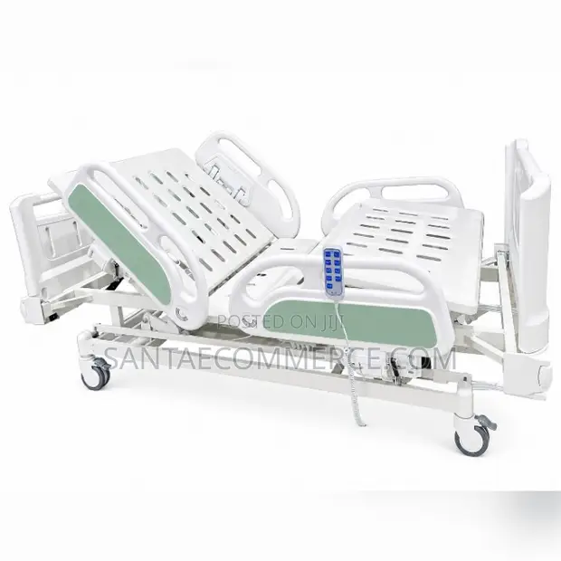 Electric Adjustable Hospital Patient Bed with Safety Rails - 1