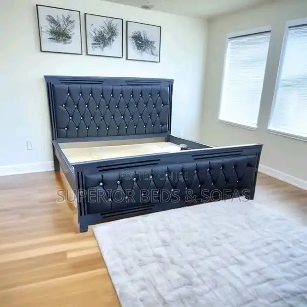 Superior Beds 5x6 Black Diamond-Tufted Bed Frame - 1