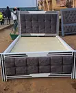 Modern Grey Grid-Tufted Bed Frame 5x6 - 1