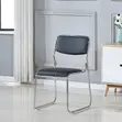Catalina Visitor's Chair - Leather, Armless, Chrome Frame - 2