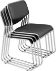 Catalina Visitor's Chair - Leather, Armless, Chrome Frame - 3