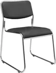Catalina Visitor's Chair - Leather, Armless, Chrome Frame - 4