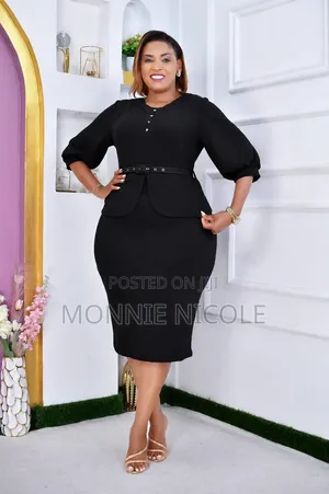 Formal Tight Plus Size Black Dress - Funeral/Burial