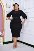 Formal Tight Plus Size Black Dress - Funeral/Burial - 1