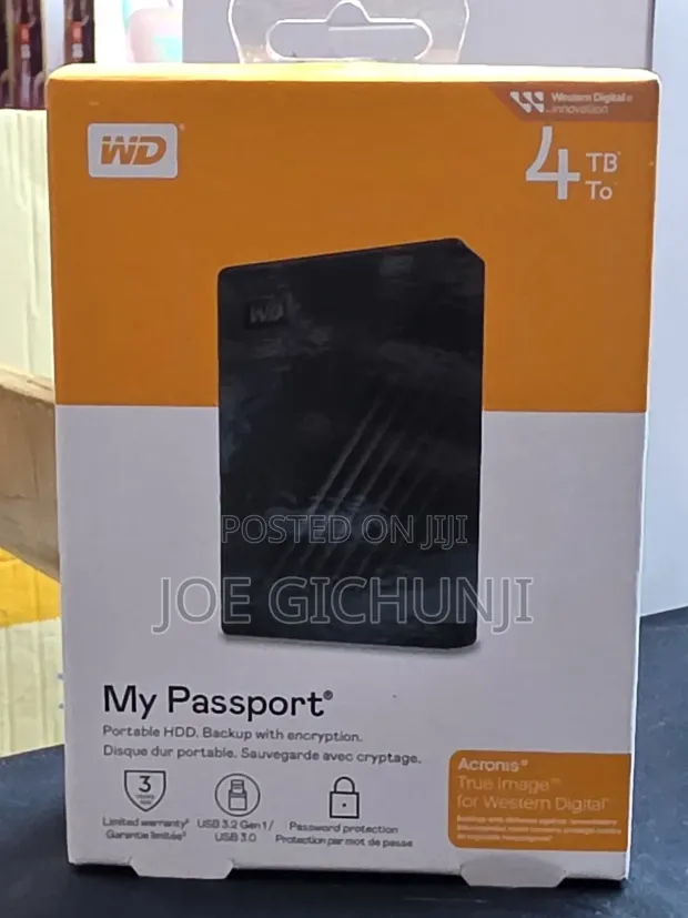 Western Digital My Passport 4TB External Hard Drive Portable - 1