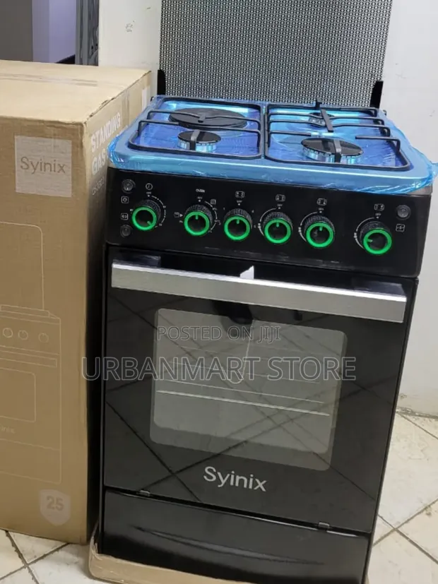 Brand New Syinix 50x50 Gas Cooker with Double Glass Oven Door - 1