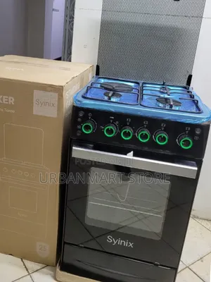 Syinix 50x50 Mpya ya Gesi na Oven ya Kioo Mara Mbili