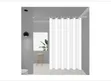 White and Cream Plain Color Shower Curtain - 1