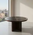 Meza ya Mkutano ya Mbao ya Mahogany ya Round 120cm - 3