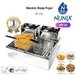 Nunix Double Tank 6+6LT Stainless Steel Deep Fryer - 1