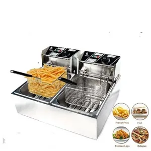 Nunix Double Tank 6+6LT Stainless Steel Deep Fryer