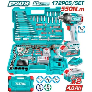 Total 172 Pcs Cordless Impact Wrench Tool Set - THKTHP41728