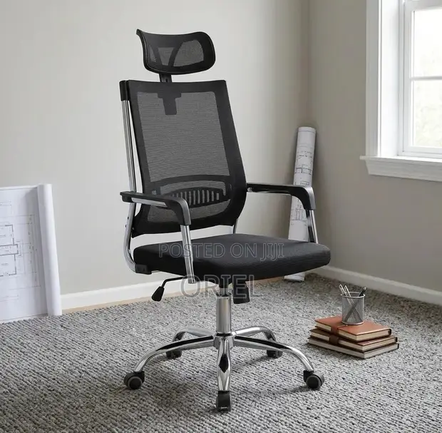 Executive High-Back Ergonomic Office Chair - Black - 1