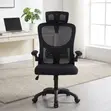 Kiti cha Kompyuta chenye Mkono Unaopinda - Nyeusi - 4