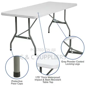 Rectangular Plastic Fold-Up Table