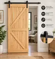 Sliding Barn Door Hardware Kit - 2M Black Steel - 2