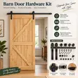 Sliding Barn Door Hardware Kit - 2M Black Steel - 3