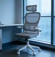 Kiti cha Ofisi Nyeupe cha Ergonomic chenye Mgongo Mrefu wa Orthopedic - 1
