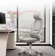 Kiti cha Ofisi Nyeupe cha Ergonomic chenye Mgongo Mrefu wa Orthopedic - 3