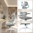 Kiti cha Ofisi Nyeupe cha Ergonomic chenye Mgongo Mrefu wa Orthopedic - 4
