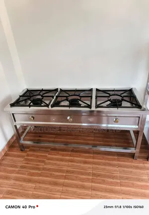 3-Burner Stainless Steel Commercial Gas Cooker