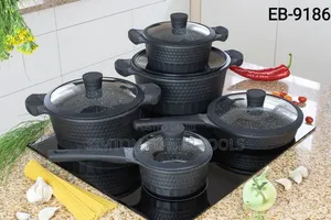 Edenberg 10-Piece Marble/Ceramic Non-Stick Cookware Set