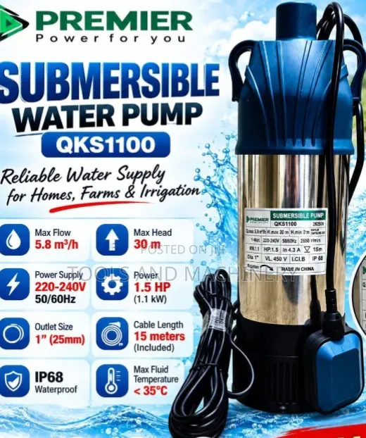 Premier 1.5hp Submersible Water Pump (220V) - 1