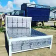 Kitanda cha Mocket cha Grey 5x6 chenye Fremu Nyeupe - 2