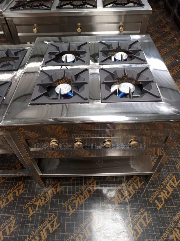 Jiko la Gesi la Kibiashara la Chuma cha Kutolea Nje la Burner 4 900x600mm - 1