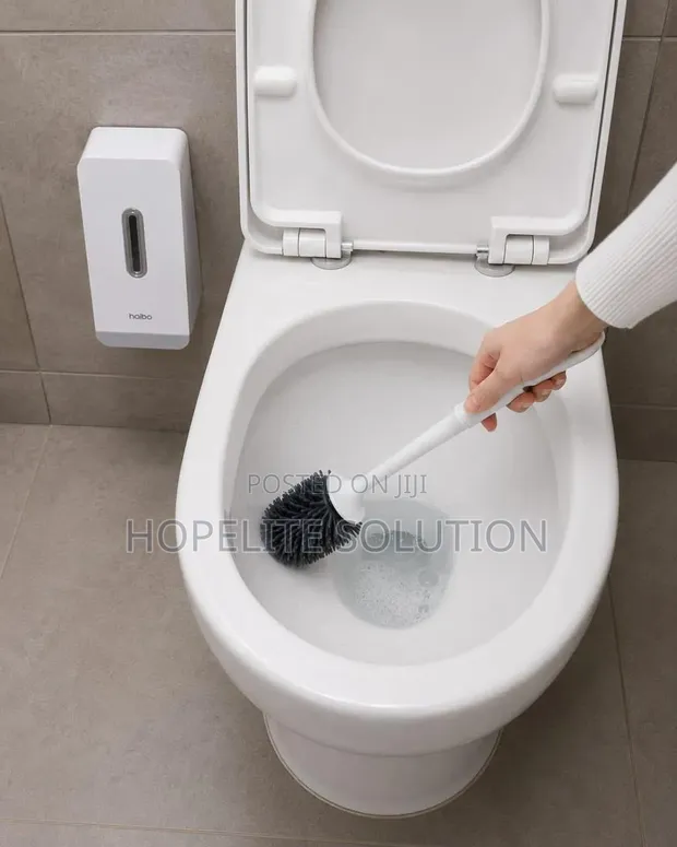 Toilet Brush with Long Handle and Soft Silicone Head - 1